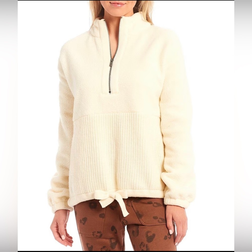 NWT Splendid Long Sleeve Tie Hem Quarter Zip Pullover size XS